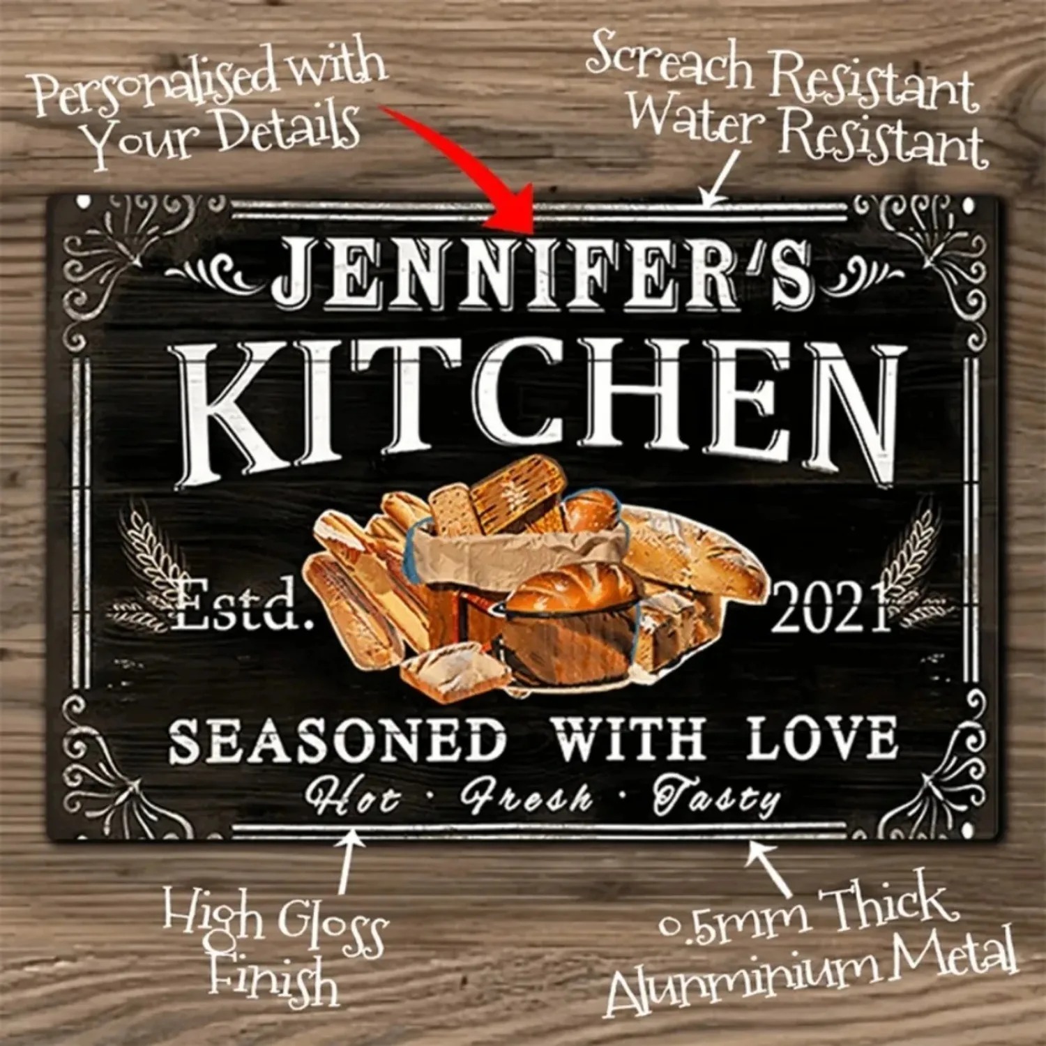 Home Bar And Kitchen - CIFbuy Customizable Kitchen Metal Wall Sign,