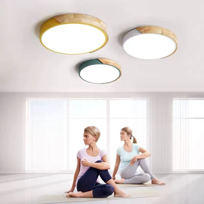 Home Bar And Counter - Nordic simple solid wood round led