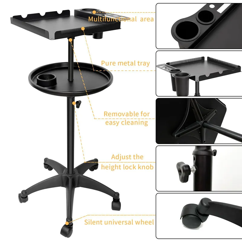 Home Barber - Adjustable Mobile Hair Cart with Double