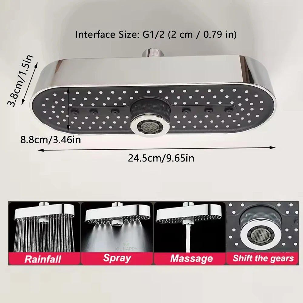 Overhead Shower Head, 3‑Functi - Home Bar Accessories ulasan dan harga