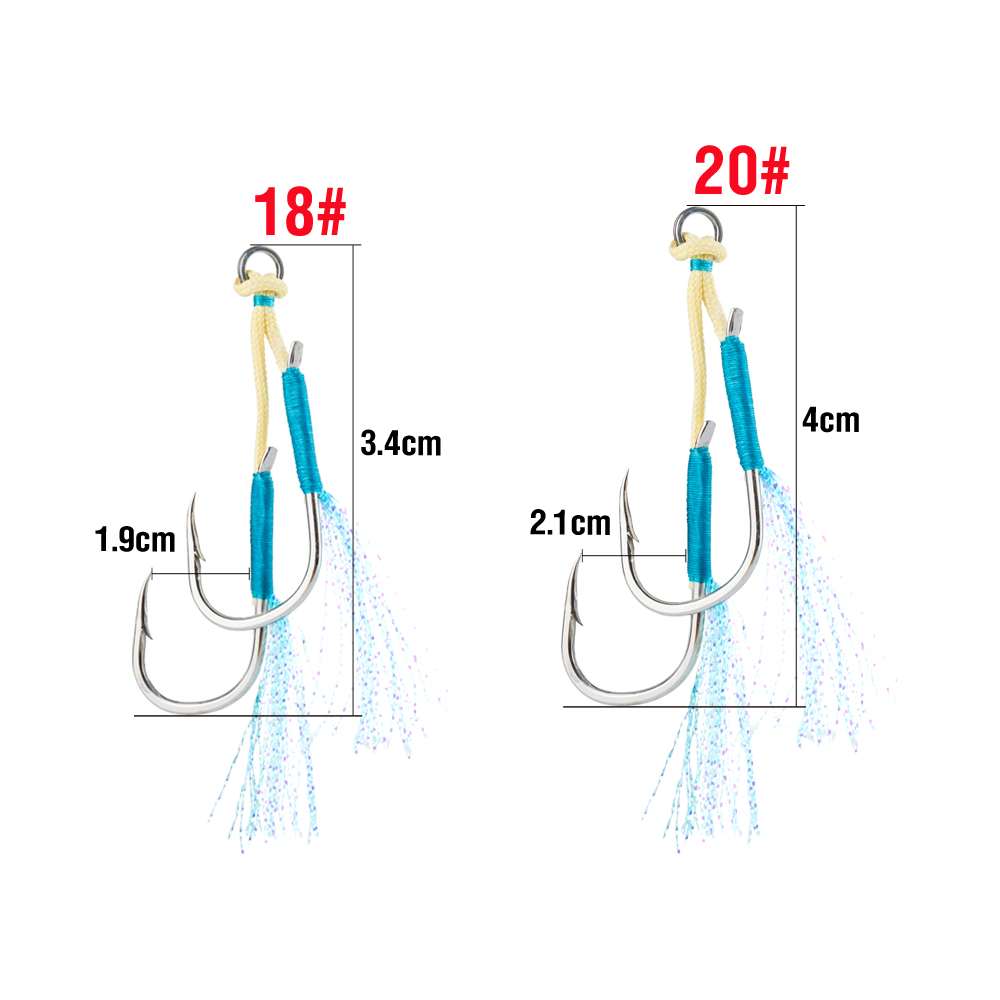 20Pcs Jig Lure Assist Hook Sea - Jigger Double Sided ulasan dan harga