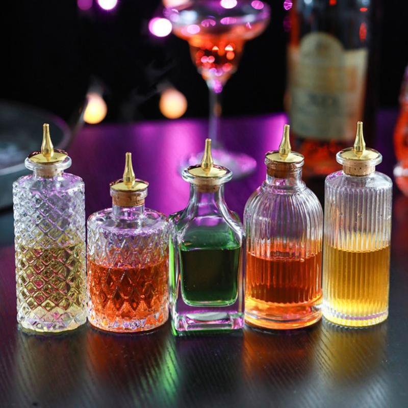 Vintage Glass Bitters Bottle W - Bitters Bottle Set ulasan dan harga
