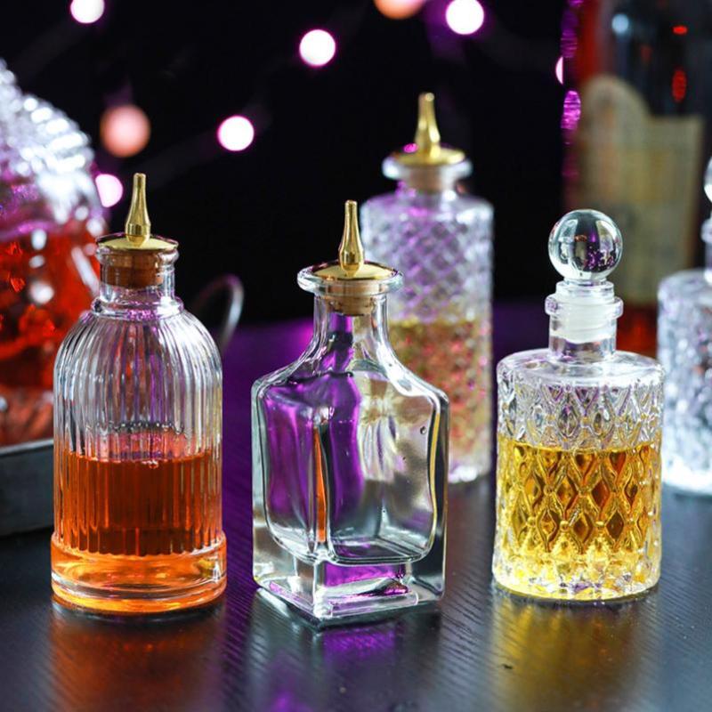 Vintage Glass Bitters Bottle W - Bitters Bottle Set ulasan dan harga
