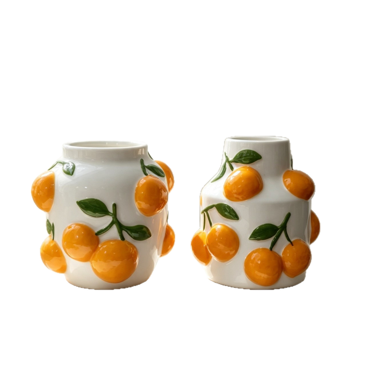 Ceramic Orange Vase White Frui - Home Bar And Counter ulasan dan harga