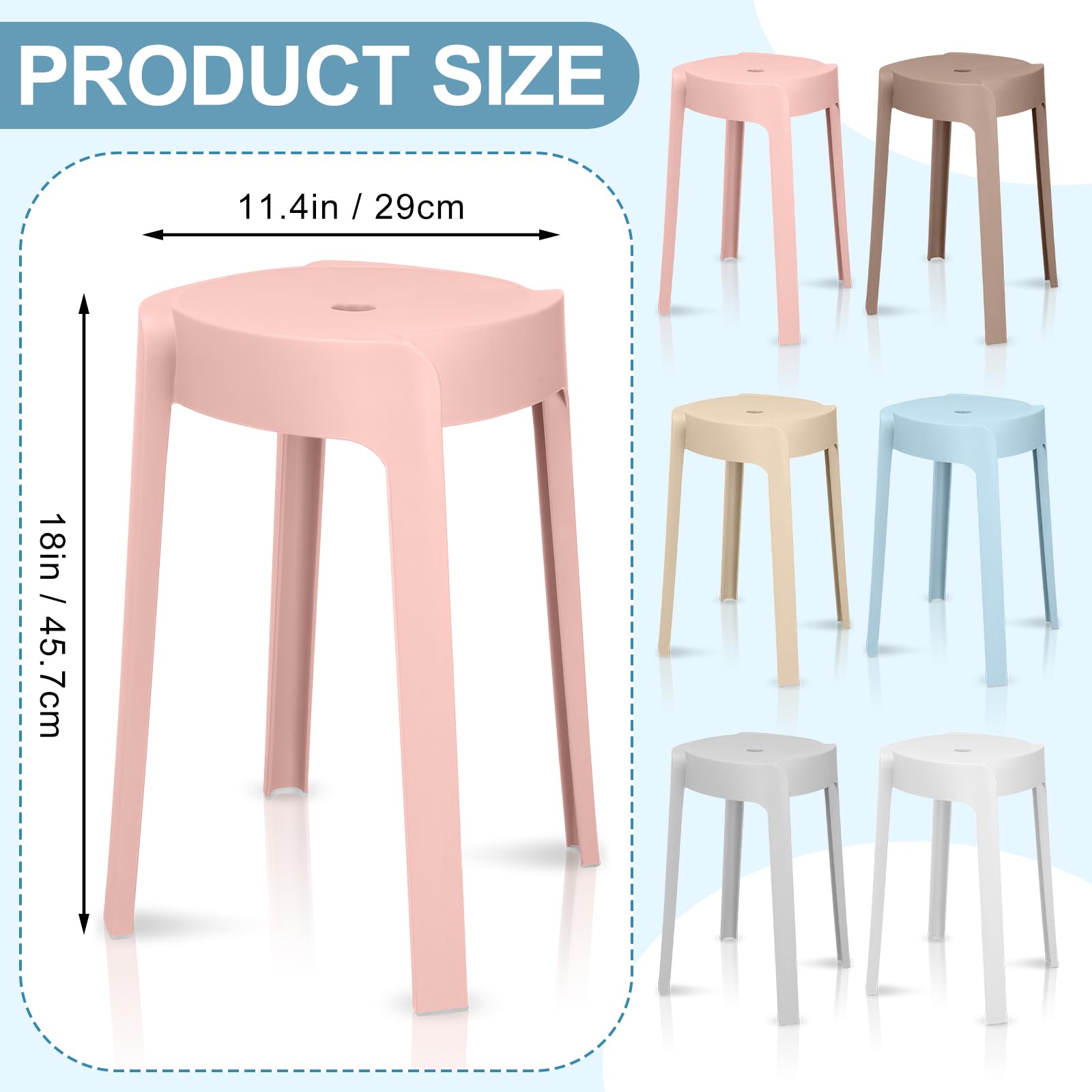 1/6 Pack Plastic Stackable Sto - Home Bar Seating ulasan dan harga