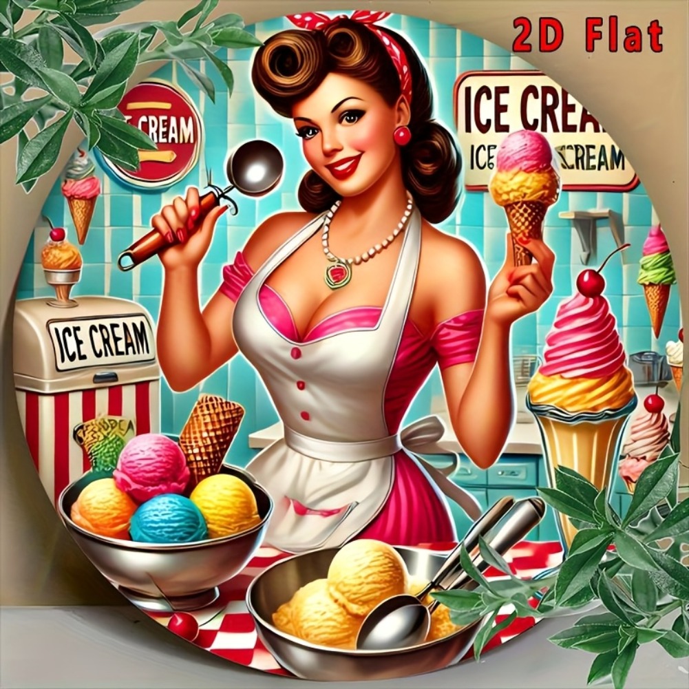 2D Flat 1pc, Round Ice Cream S - Home Bar And Kitchen ulasan dan harga