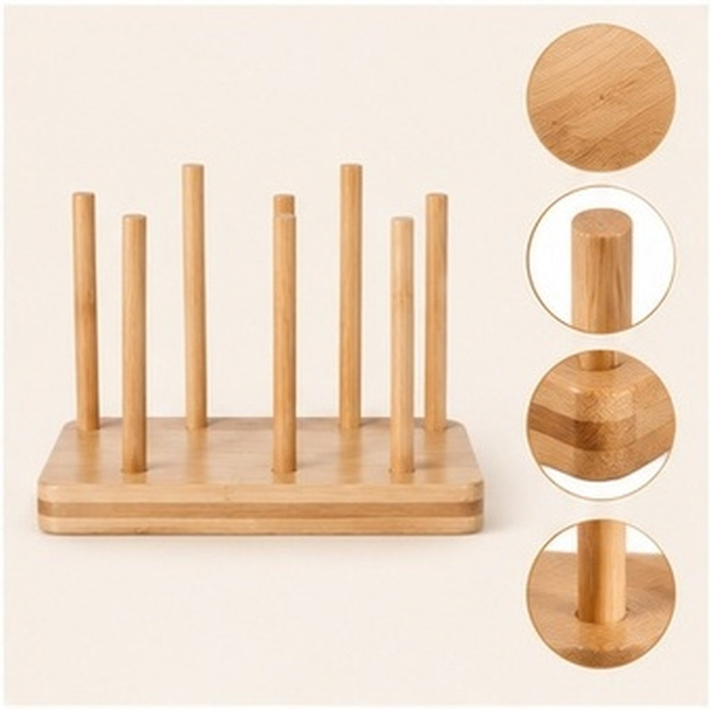 2Pcs Wood Bamboo Paper Cup Rac - Home Bar And Counter ulasan dan harga