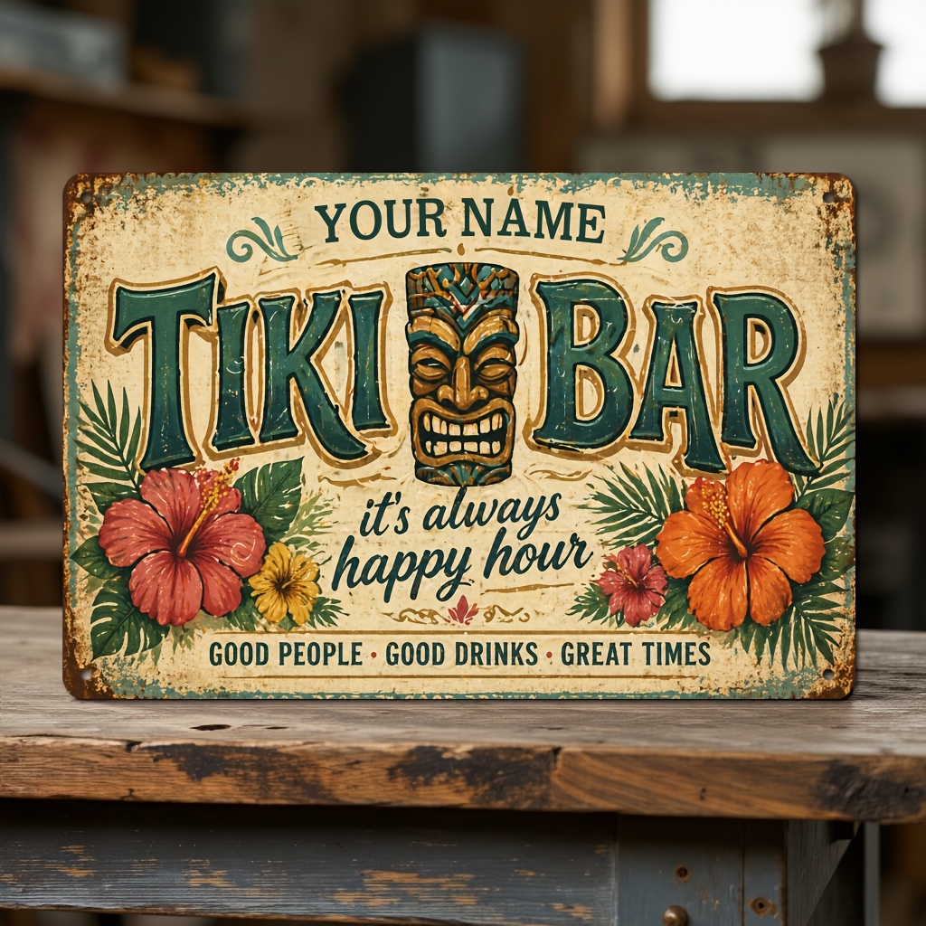 Personalized Tiki Bar It's Alw - Home Bar Signs ulasan dan harga