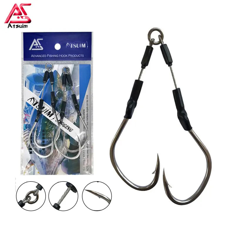 AS 10Pairs Barbed Double Hooks - Jigger Double Sided ulasan dan harga