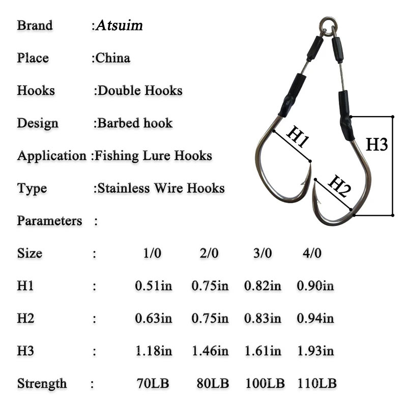 AS 10Pairs Barbed Double Hooks - Jigger Double Sided ulasan dan harga