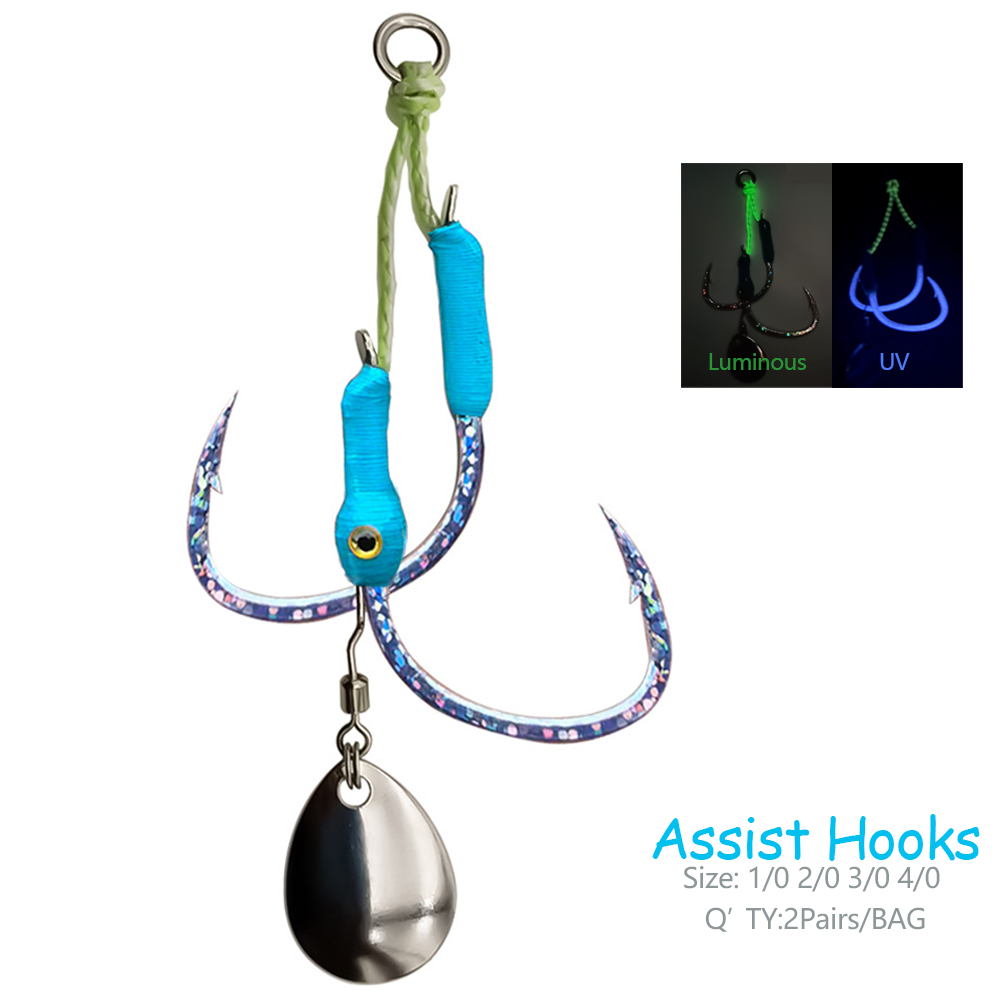 2Pairs/Bag Jigging Lure Assist - Jigger Double Sided ulasan dan harga