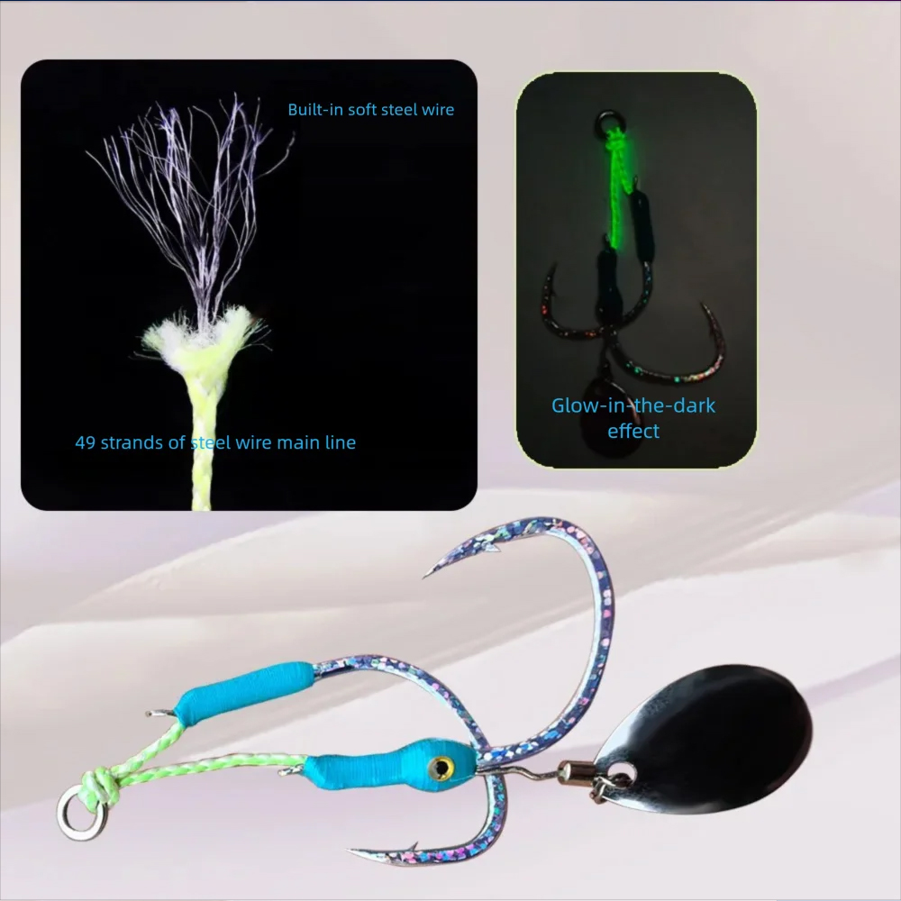 2Pairs/Bag Jigging Lure Assist - Jigger Double Sided ulasan dan harga