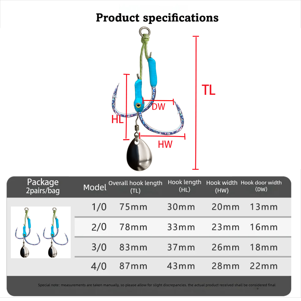 2Pairs/Bag Jigging Lure Assist - Jigger Double Sided ulasan dan harga
