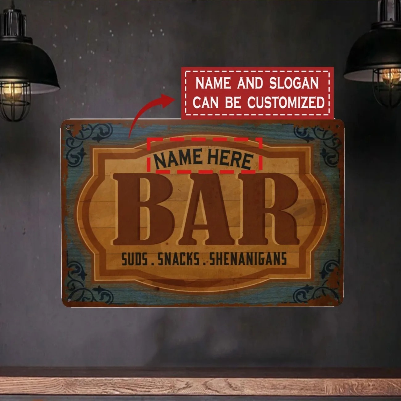 CIFbuy 2D Flat Metal Sign, Cus - Home Bar Signs ulasan dan harga