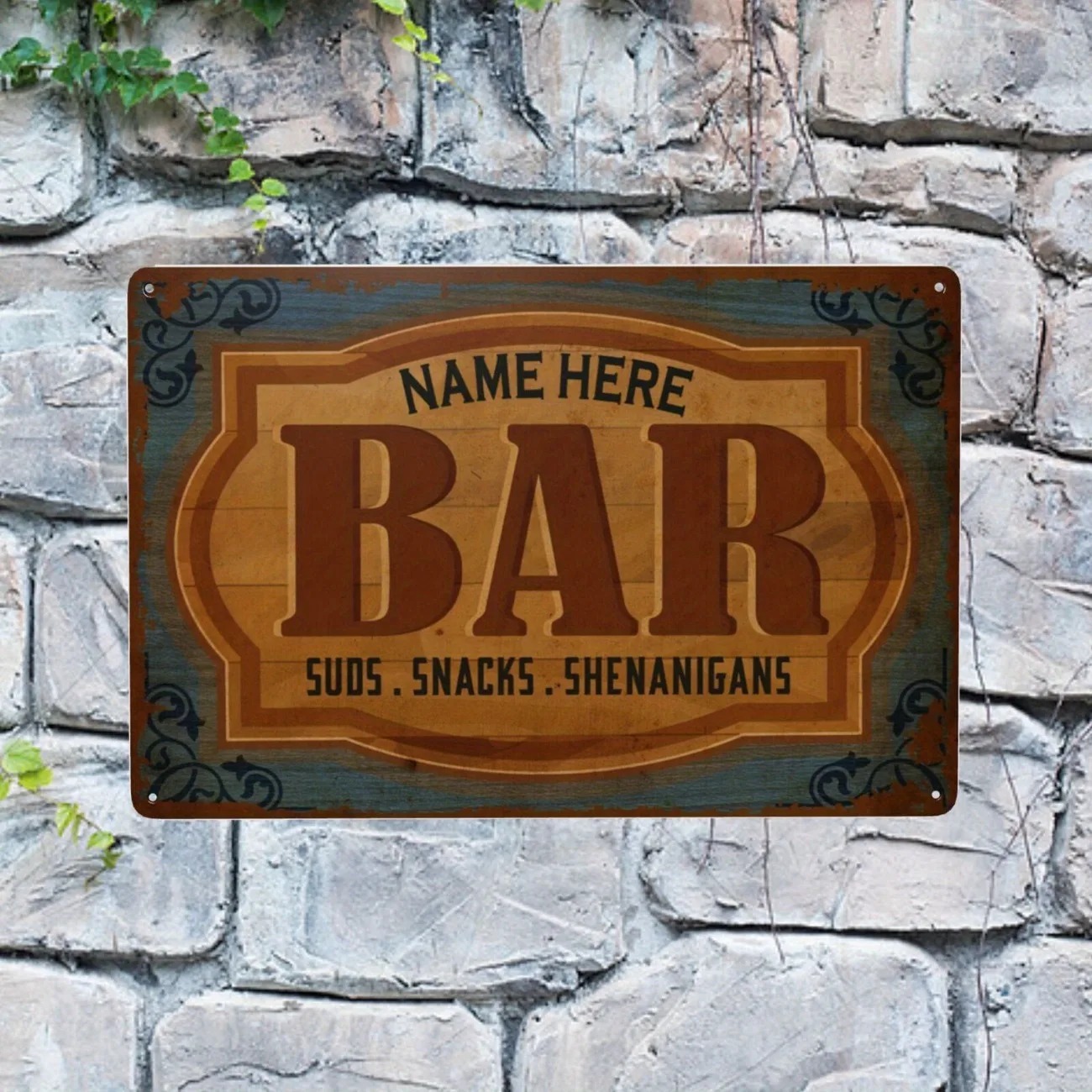CIFbuy 2D Flat Metal Sign, Cus - Home Bar Signs ulasan dan harga