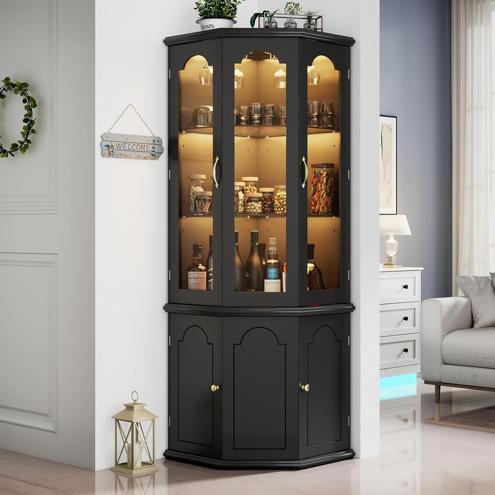 Illuminated Bar Cabinet with T - Home Bar And Cabinet ulasan dan harga